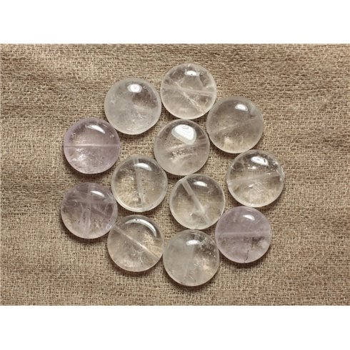 2pc - Perles de Pierre - Améthyste Lavande Palets 16mm  4558550012494