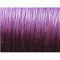 10 metres - Fil Corde Cordon Coton Ciré 0.8mm Violet byzantin - 4558550012715