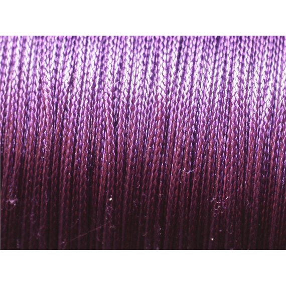 10 metres - Fil Corde Cordon Coton Ciré 0.8mm Violet byzantin - 4558550012715