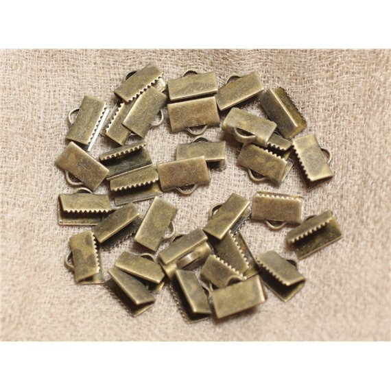 100 pc - Embouts Métal Bronze sans nickel 10x5mm   4558550012739