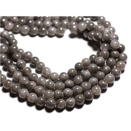 10pc - Stone Beads - Jade Balls 8mm Mouse Gray - 4558550012852 