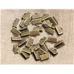 20pc - Embouts Tissus Cuir Métal Bronze sans nickel 10x5mm   4558550012883