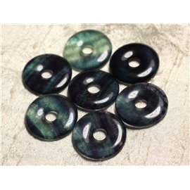 1Stk - Anhänger Halbedelstein - Fluorit Donut 30mm 4558550012906