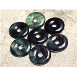 1pc - Semi precious stone pendant - Fluorite Donut 30mm 4558550012906