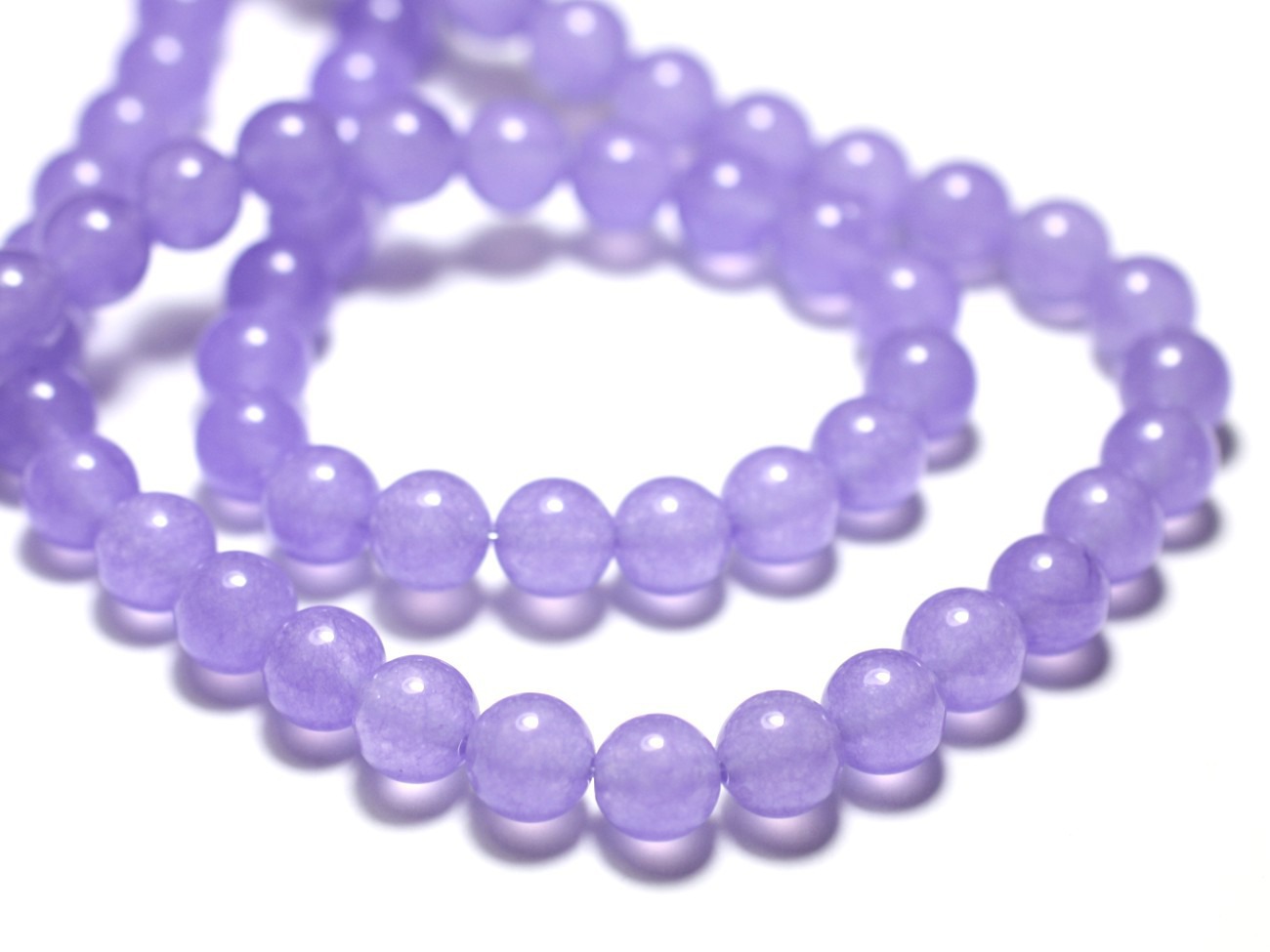 10pc - Perles de Pierre - Jade Boules 8mm Violet Mauve Lavande - 4558550012937 