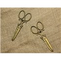 2pc - Pendentif Breloque Métal Bronze Ciseau 6cm   4558550012944 