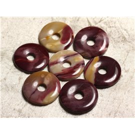 1pc - Semi precious stone pendant - Jasper Mokaïte Donut 30mm 4558550012968