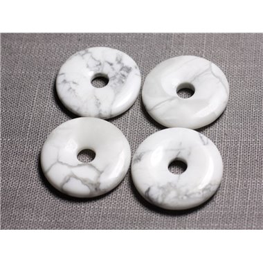 Pendentif Pierre semi précieuse - Howlite Donut Pi 30mm   4558550012975 