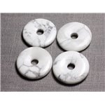 Pendentif Pierre semi précieuse - Howlite Donut Pi 30mm   4558550012975 