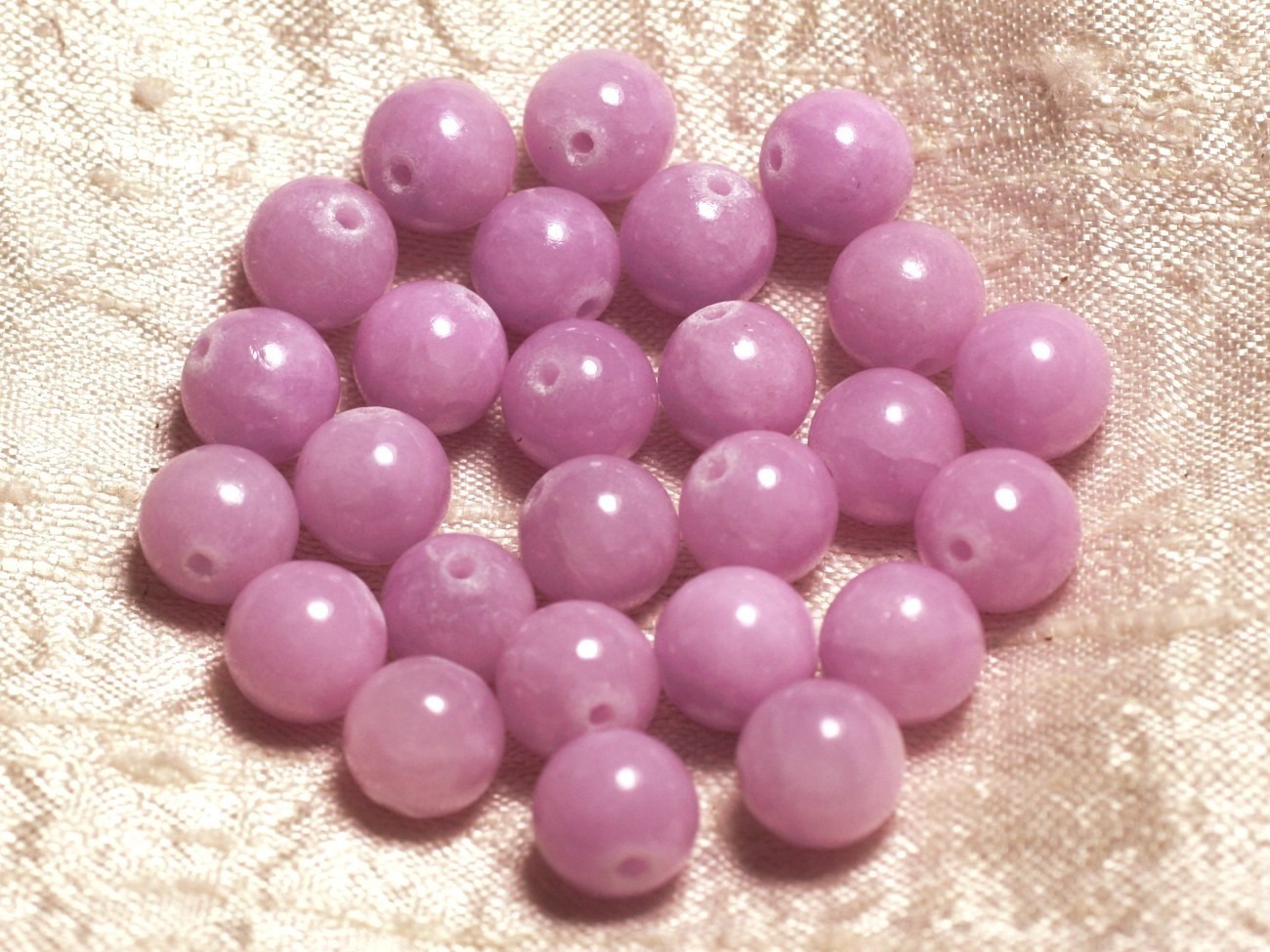 10pc - Perles de Pierre - Jade Boules 10mm Rose Mauve  4558550005700 