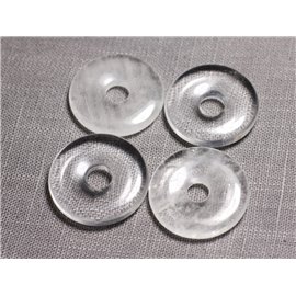 Colgante de piedra semipreciosa - Cristal de roca Cuarzo Donut Pi 30 mm - 4558550013040 