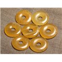 1pc - Pendentif Pierre semi précieuse - Calcite Jaune Donut 30mm   4558550013064