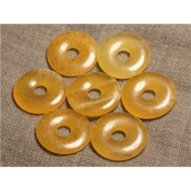 1pc - Pendentif Pierre semi précieuse - Calcite Jaune Donut 30mm   4558550013064