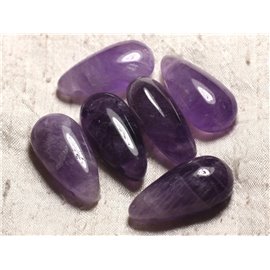 1Stk - Anhänger Halbedelstein - Amethyst Tropfen 40mm 4558550013255