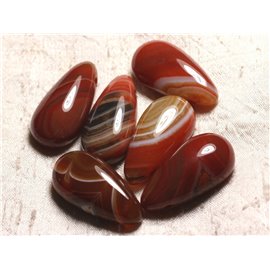 1pc - Pendente in pietra semipreziosa - Goccia di agata arancione rossa 40 mm 4558550013293