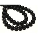 10pc - Perles de Pierre - Jaspe Noire Mat Boules 8mm   4558550013309