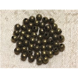50pc - Quality Bronze Metal Beads Balls 4mm 4558550013316