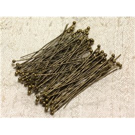 100pc - Ejes Cabeza Clavos Bola Metal Bronce Calidad 40 x 0.5 x 1.8 mm 4558550013347