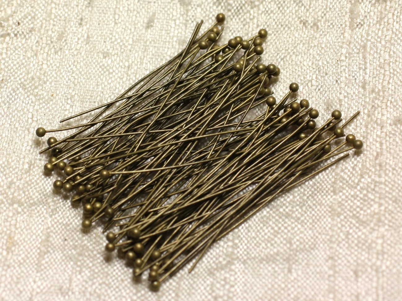 100pc - Tiges Clous à Tête Boule Métal Bronze Qualité 40 x 0.5 x 1.8 mm   4558550013347
