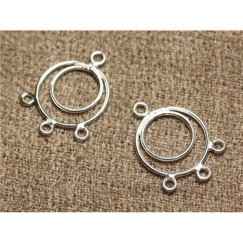 10 paires - Connecteurs Argent 925 Boucles d'Oreilles 20x15mm   4558550013378