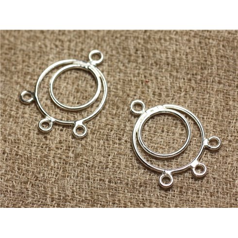 10 paires - Connecteurs Argent 925 Boucles d'Oreilles 20x15mm   4558550013378