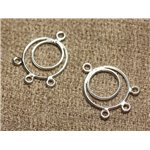 10 paires - Connecteurs Argent 925 Boucles d'Oreilles 20x15mm   4558550013378