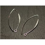 1 Paire - Appret Longs Crochets Argent 925 Boucles Oreilles 36mm - 7427039735759