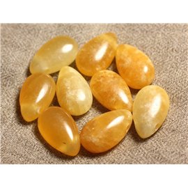 1pc - Semi Precious Stone Pendant - Yellow Calcite Drop 25mm 4558550013538 