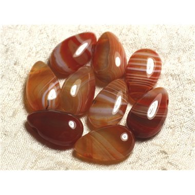 1pc - Pendentif Pierre semi précieuse - Agate Goutte 25x15mm Rouge orange jaune blanc - 4558550013569