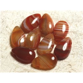 1Stk - Anhänger Halbedelstein - Achat Tropfen 25x15mm Rot, Orange, Gelb, Weiß - 4558550013569