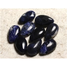 1pc - Semi precious stone pendant - Sodalite Drop 25mm 4558550013644