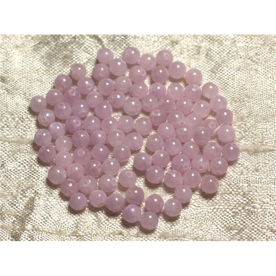 30pc - Perles de Pierre - Jade Rose Mauve 4mm   4558550013767