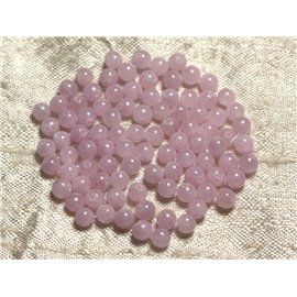 30pc - Cuentas de piedra - Rosa jade malva 4 mm 4558550013767