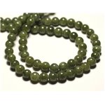 20pc - Perles de Pierre - Jade Boules 6mm Vert kaki clair -  4558550013798 