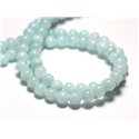 20pc - Perles de Pierre - Jade Boules 6mm Bleu clair Turquoise pastel - 4558550013828 