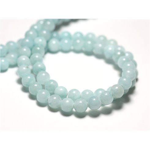 20pc - Perles de Pierre - Jade Boules 6mm Bleu clair Turquoise pastel - 4558550013828 