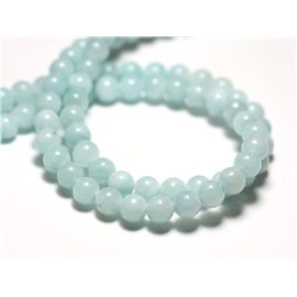 20pc - Stone Beads - Jade Balls 6mm Light Blue Pastel Turquoise - 4558550013828 