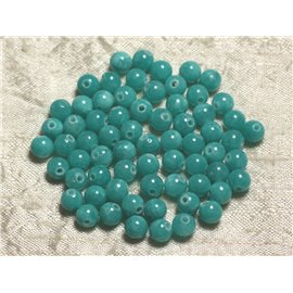 20pc - Stone Beads - Turquoise Blue Jade 6mm 4558550013842 