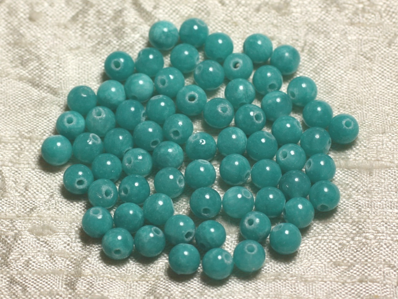 20pc - Perles de Pierre - Jade Bleu Turquoise 6mm   4558550013842 