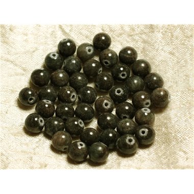 10pc - Perles de Pierre - Jade Gris Vert Kaki 8mm   4558550013873