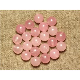 10pc - Cuentas de piedra - Bolas de jade 10 mm Rosa claro 4558550005809 