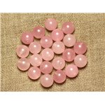 10pc - Perles de Pierre - Jade Boules 10mm Rose Clair  4558550005809 