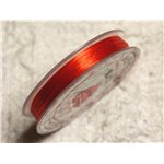 Bobine 10 metres env - Fil Elastique Fibre 0.8-1mm Orange Rouge - 4558550014078