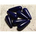 1pc - Perle de Pierre - Lapis Lazuli Longue Goutte Ronde 30x12mm  4558550014160