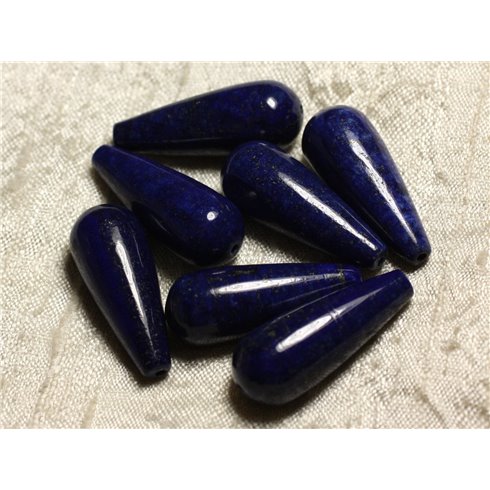 1pc - Perle de Pierre - Lapis Lazuli Longue Goutte Ronde 30x12mm  4558550014160