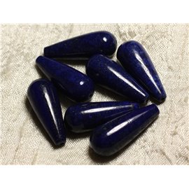 1pc - Stone Bead - Lapis Lazuli Long Round Teardrop 30x12mm 4558550014160