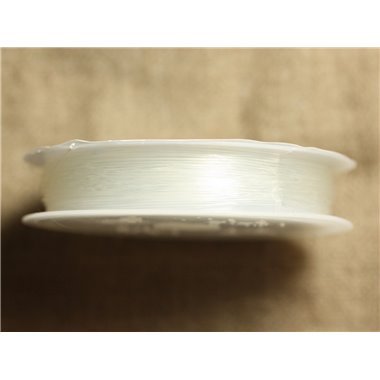 Bobine 10 mètres - Fil Elastique 0.8mm Blanc Transparent  -  4558550014252 