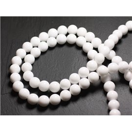 10pc - Cuentas de piedra - Bolas de jade 10 mm Blanco opaco - 4558550014368 