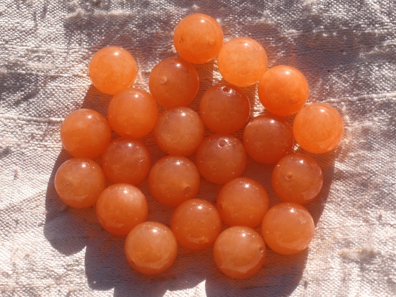 8pc - Perles de Pierre - Jade Boules 12mm Orange   4558550014382