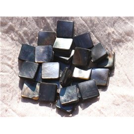 4pc - Cuentas de nácar negro natural - Diamantes 16x12mm 4558550014559